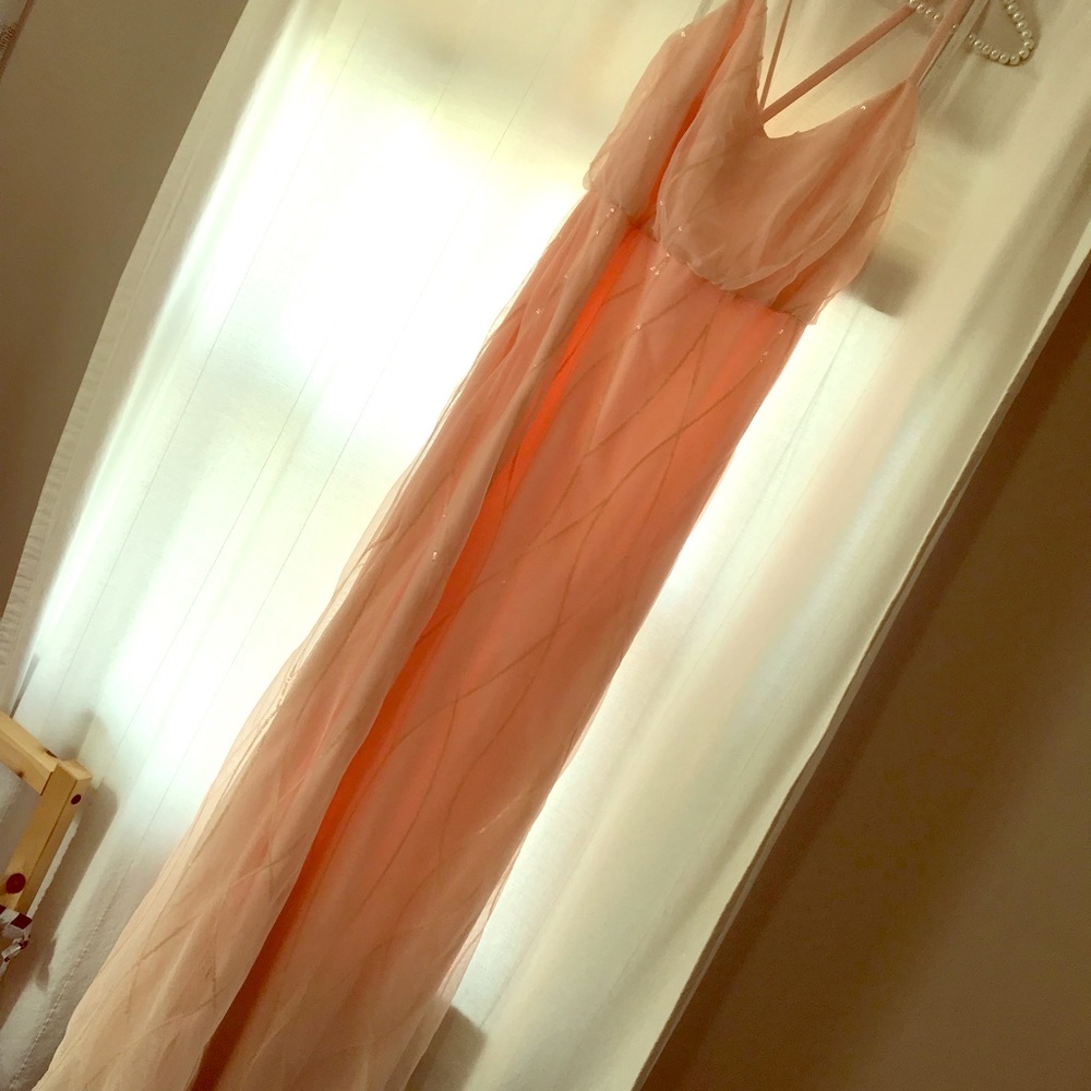 Bill Levkoff Shell Pink Bridesmaid dress